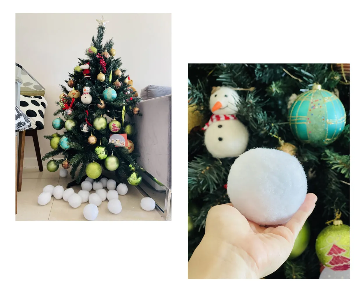 Fake Snowballs 20 Pieces Plush Snow Balls for Indoor Snowball Fight