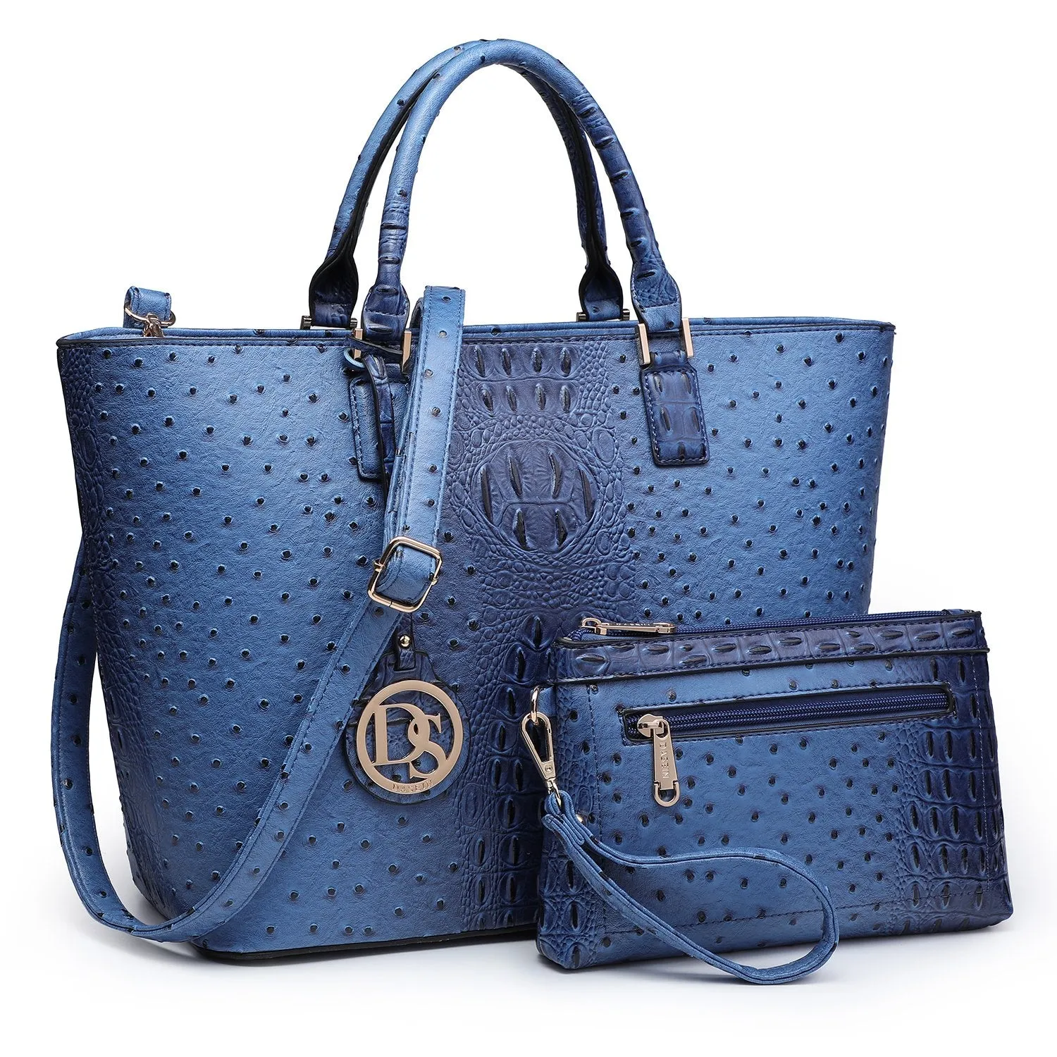 Fashion Embossed Pattern Tote with Matching Wallet