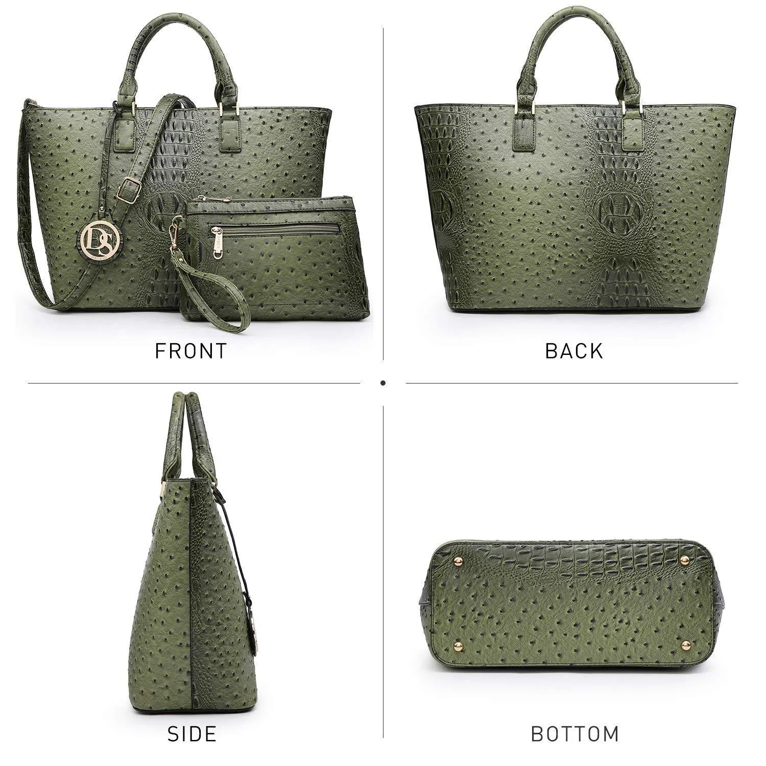 Fashion Embossed Pattern Tote with Matching Wallet