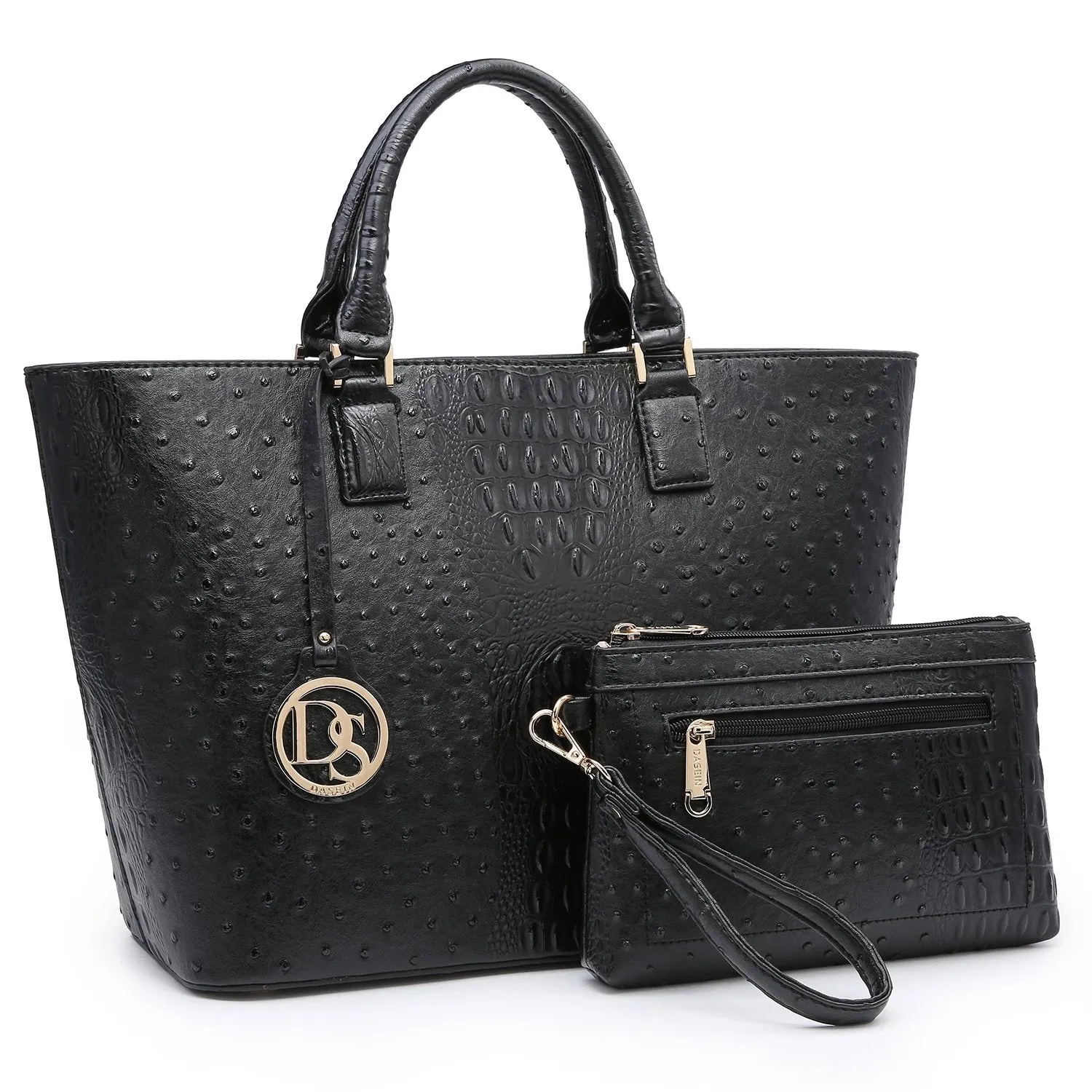 Fashion Embossed Pattern Tote with Matching Wallet