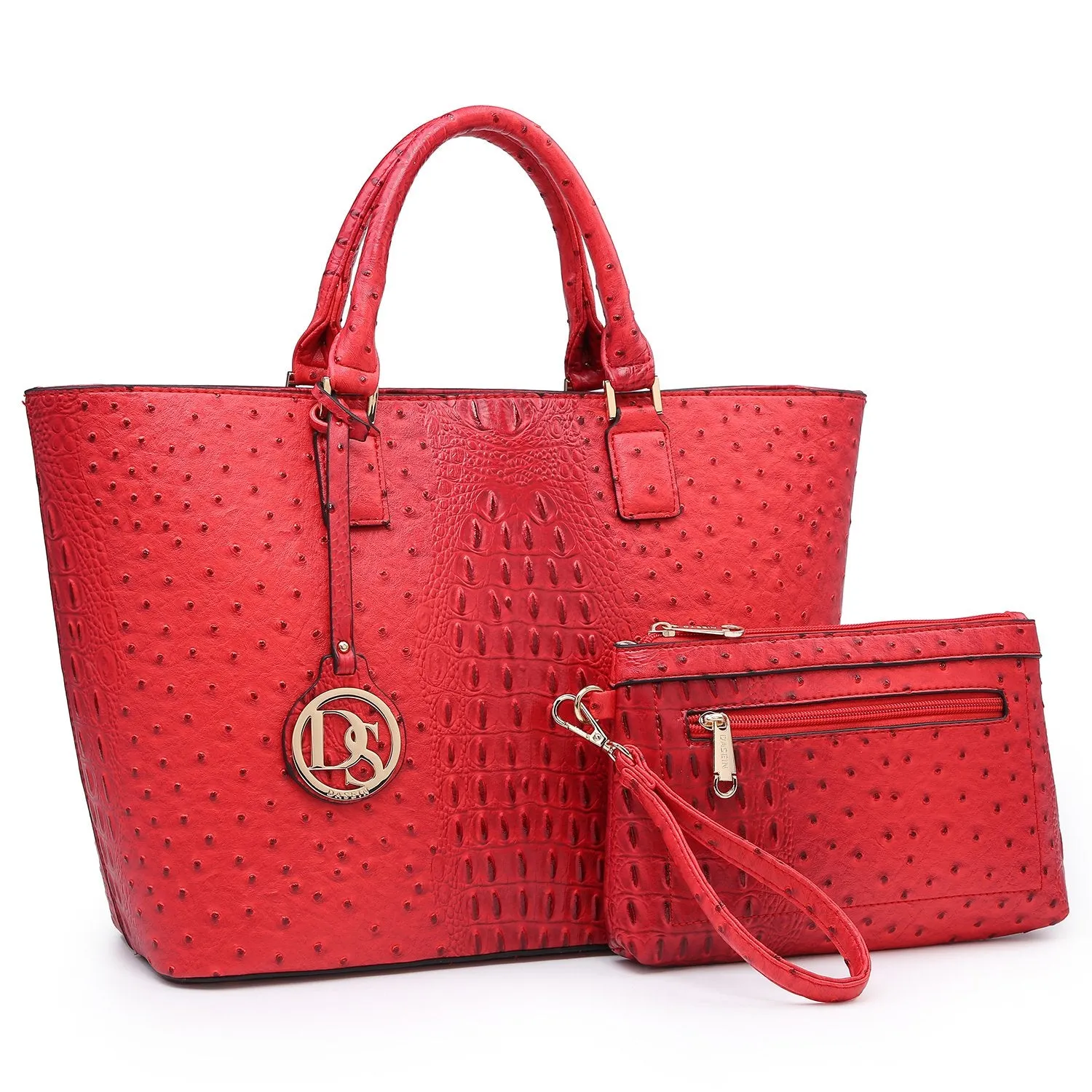 Fashion Embossed Pattern Tote with Matching Wallet