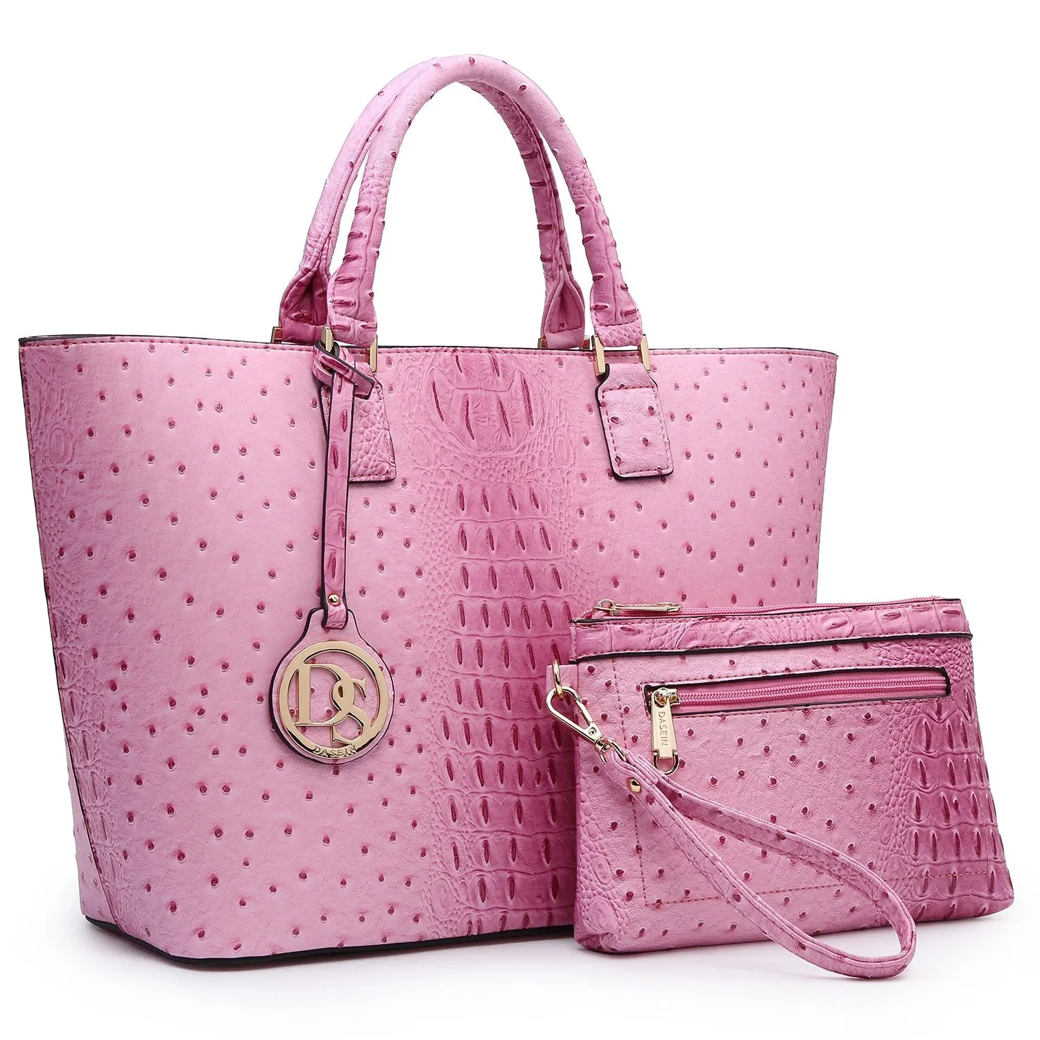 Fashion Embossed Pattern Tote with Matching Wallet