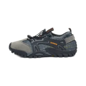 Fashion Flat Shoes Leather Grey Colour For Women