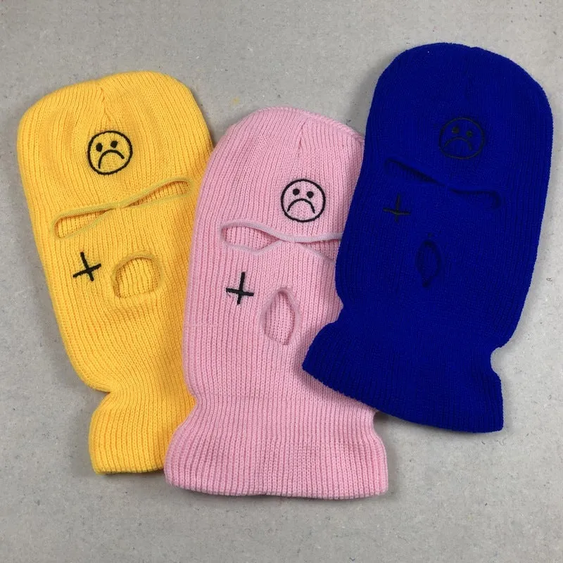 Fashion trendy brand three-hole Beanie