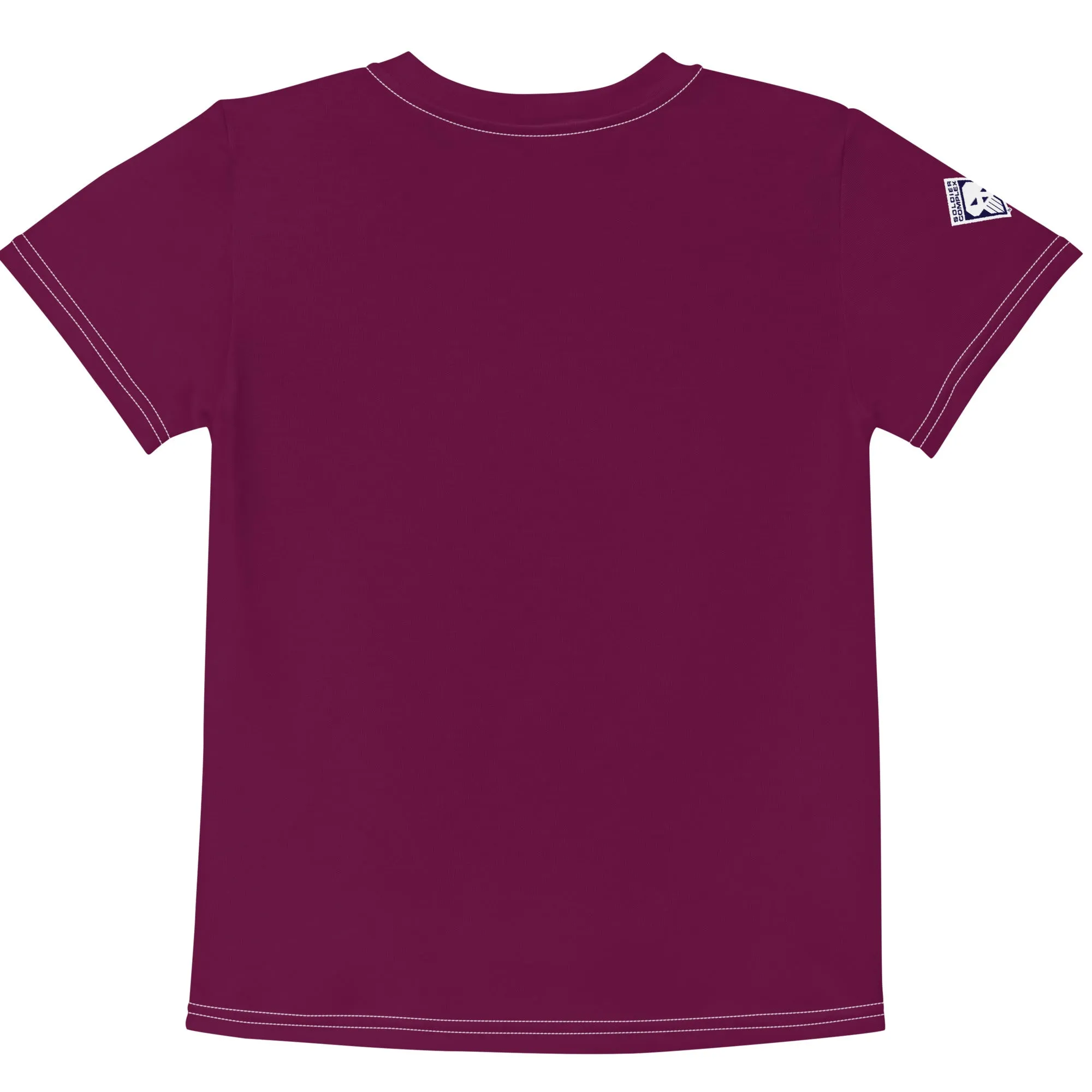 Fashionable Sun Defense: Boys' Short Sleeve Solid Color Rash Guard - Tyrian Purple