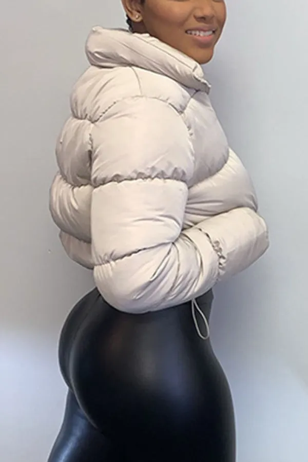 Fashionkova - Black Casual Solid Turndown Collar Outerwear