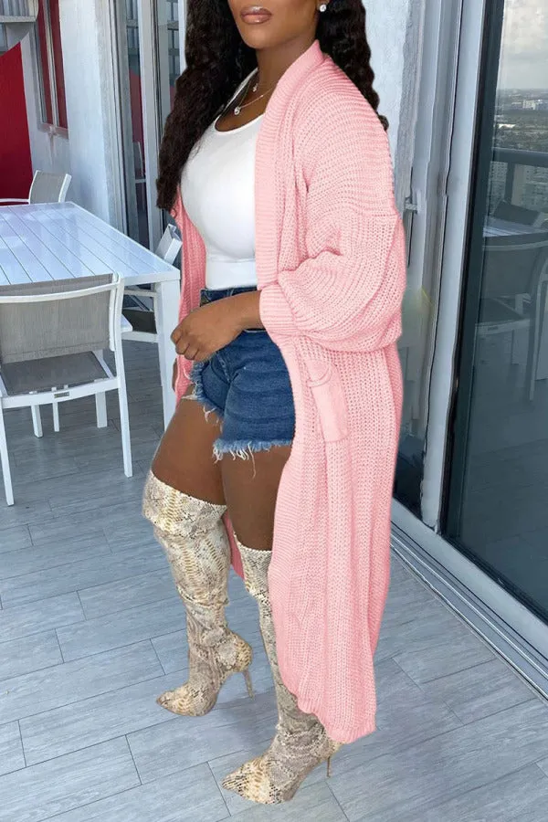 Fashionkova - Pink Casual Solid Patchwork Outerwear
