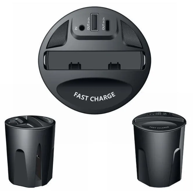 Fast Wireless  Car Charger  for iPhone and Cup Holder
