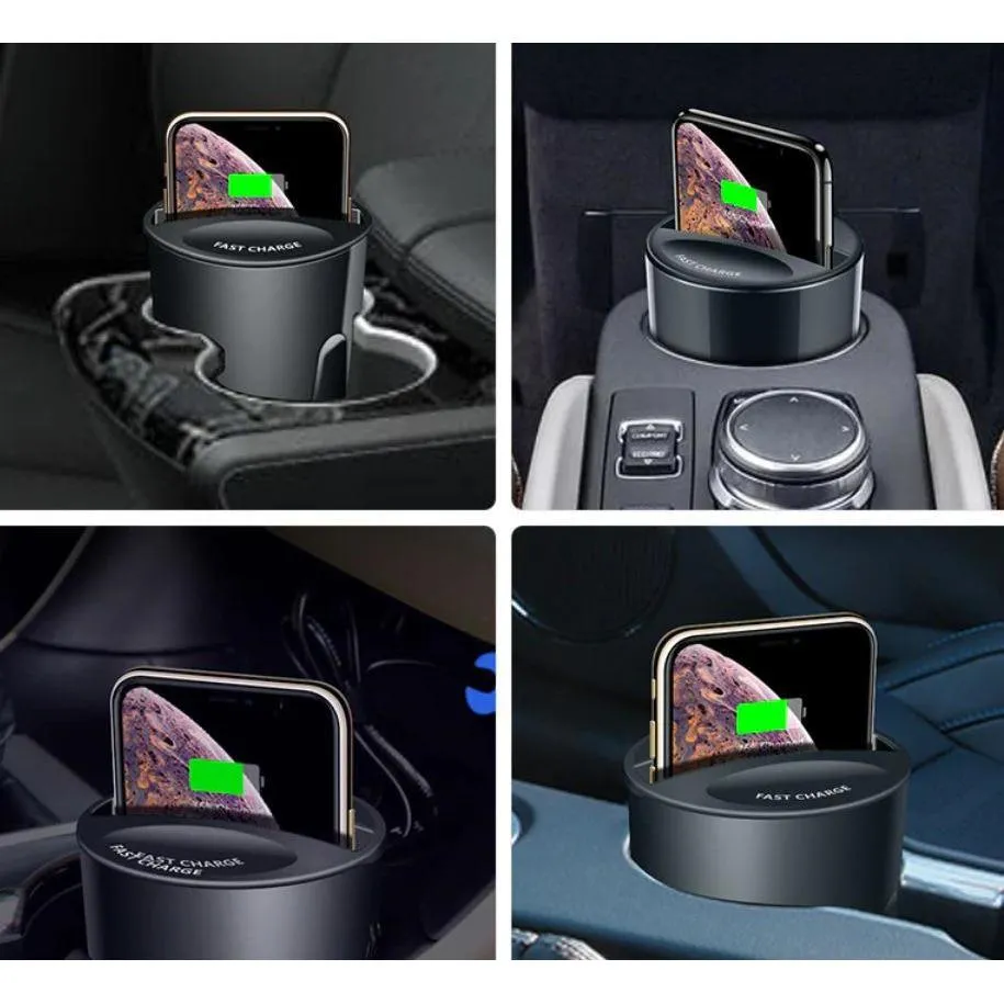 Fast Wireless  Car Charger  for iPhone and Cup Holder