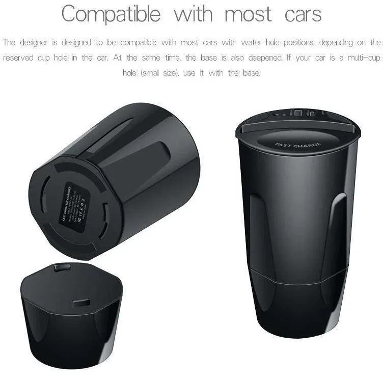 Fast Wireless  Car Charger  for iPhone and Cup Holder