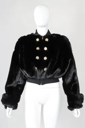 Faux Fur Cropped Bomber Jacket
