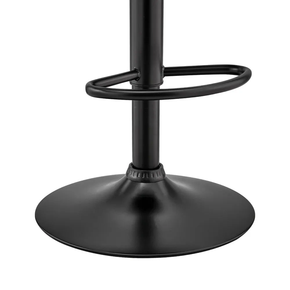 Faux Leather Adjustable Swivel Bar Stool, Walnut and Gray By Casagear Home