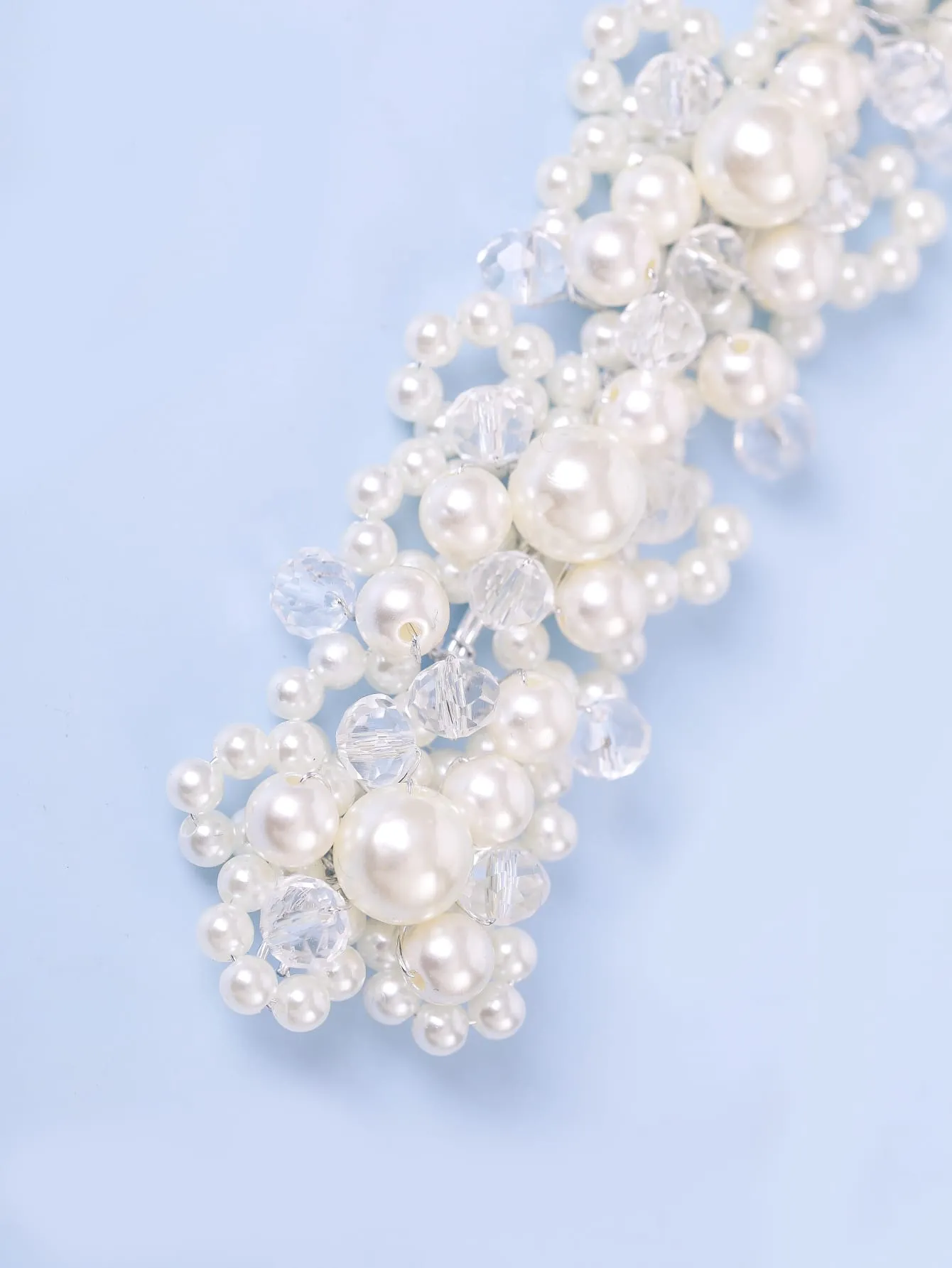 Faux Pearl Wedding Headbands For Women Silver Crystal Hair Band Bridal Headpieces For Bride Hair Jewelry Accessories Elegant Tiaras