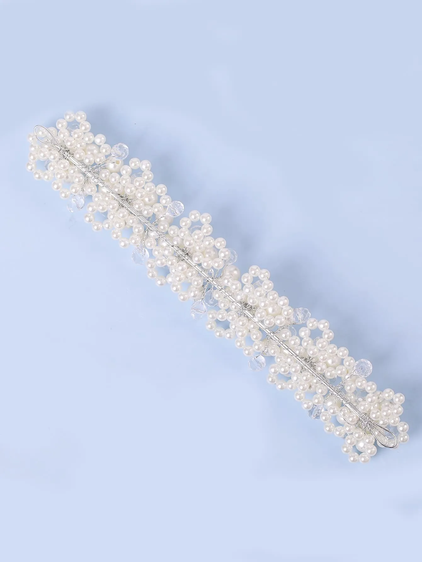 Faux Pearl Wedding Headbands For Women Silver Crystal Hair Band Bridal Headpieces For Bride Hair Jewelry Accessories Elegant Tiaras