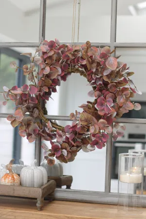 Faux Rich Mulberry Toned Foliage Autum Wreath