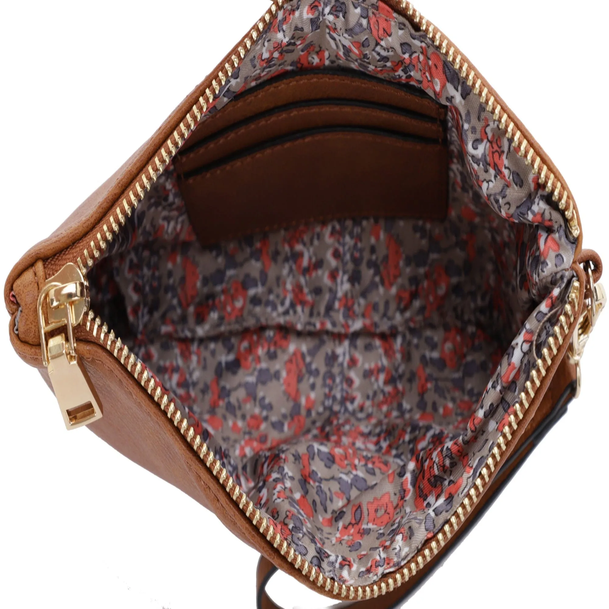 FC20496 Tonya Double Zipper 2 in 1 Hobo Bag With Wristlet