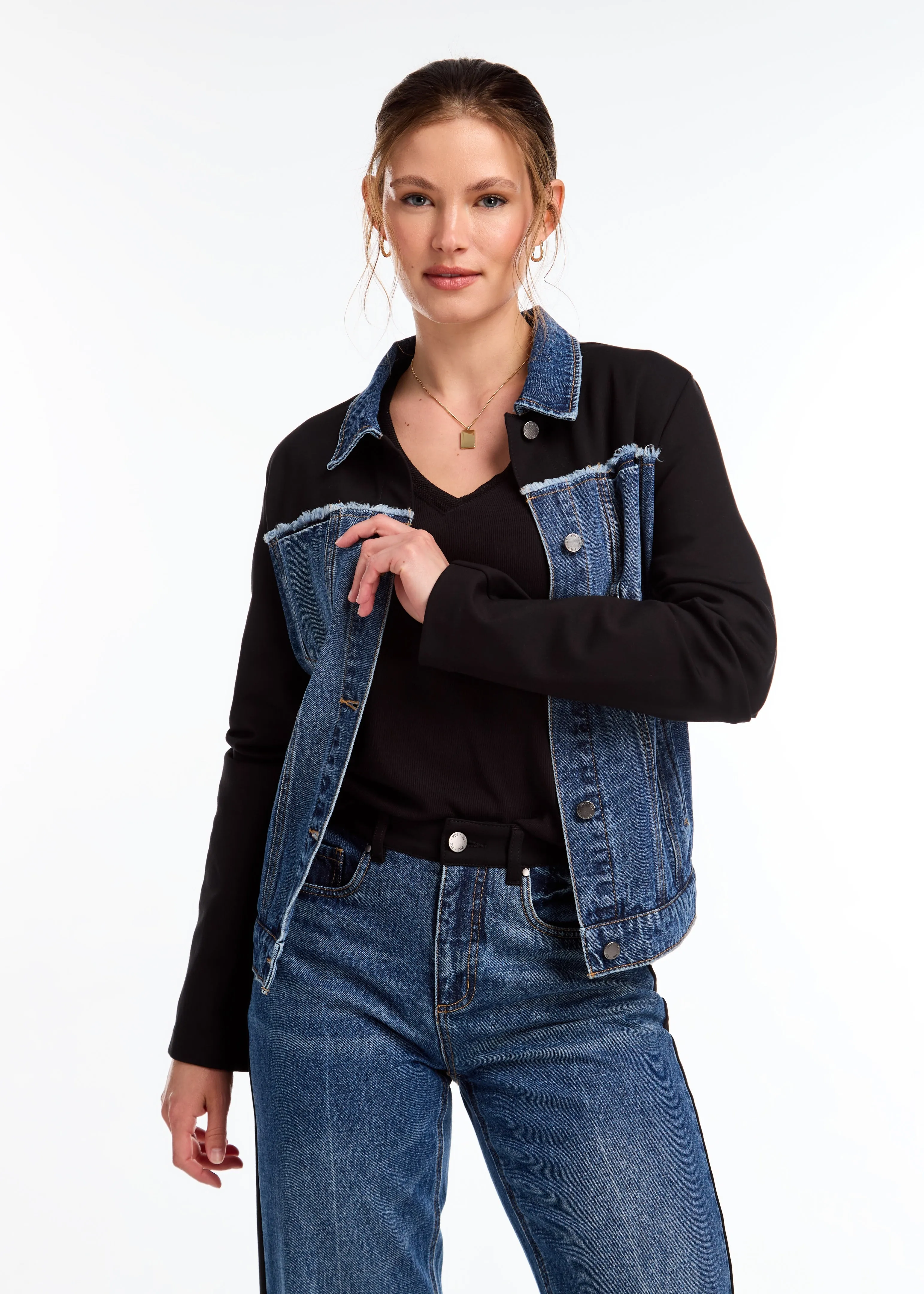 FDJ Mixed Media Jean Jacket 1789181-MEDWA Medium Wash