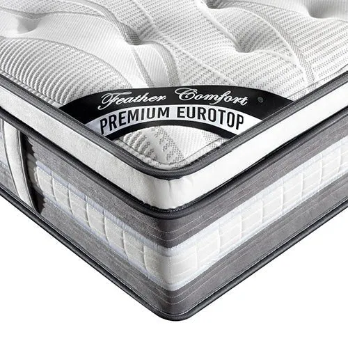 Feather Comfort Plush Premium Euro Top Pocket Spring Mattress 34cm Thick - King