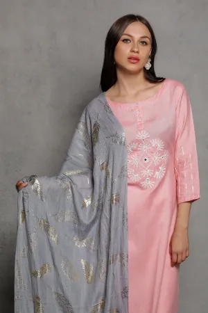Feather Print Golden Pashmina Stole