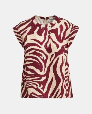 Feebee Graphic top Desert Wine Print