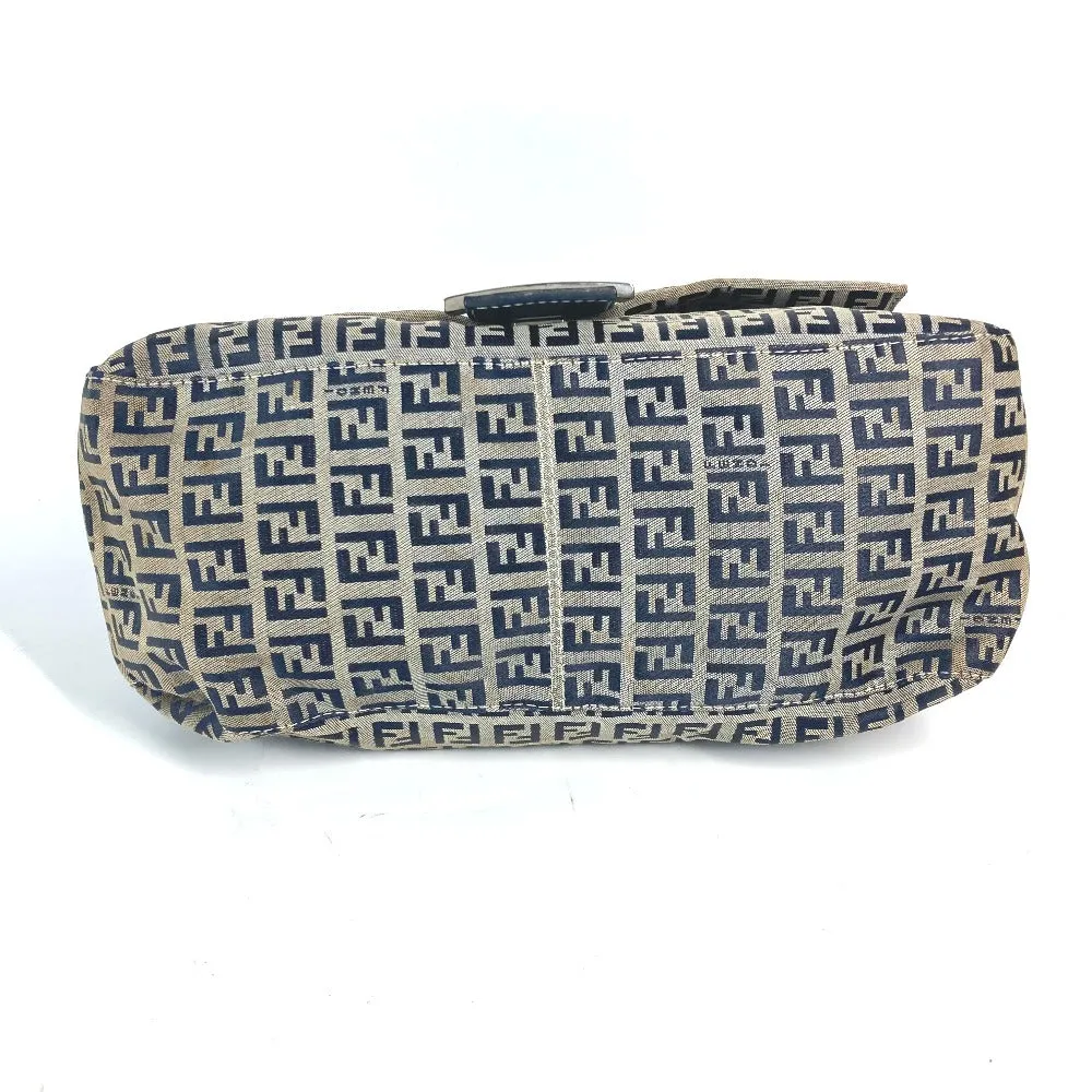 FENDI Shoulder Bag Canvas / leather Navy shoulder bag Mamma Bucket Women Used