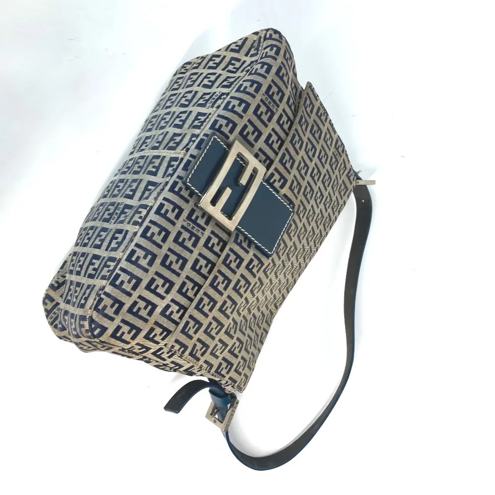 FENDI Shoulder Bag Canvas / leather Navy shoulder bag Mamma Bucket Women Used