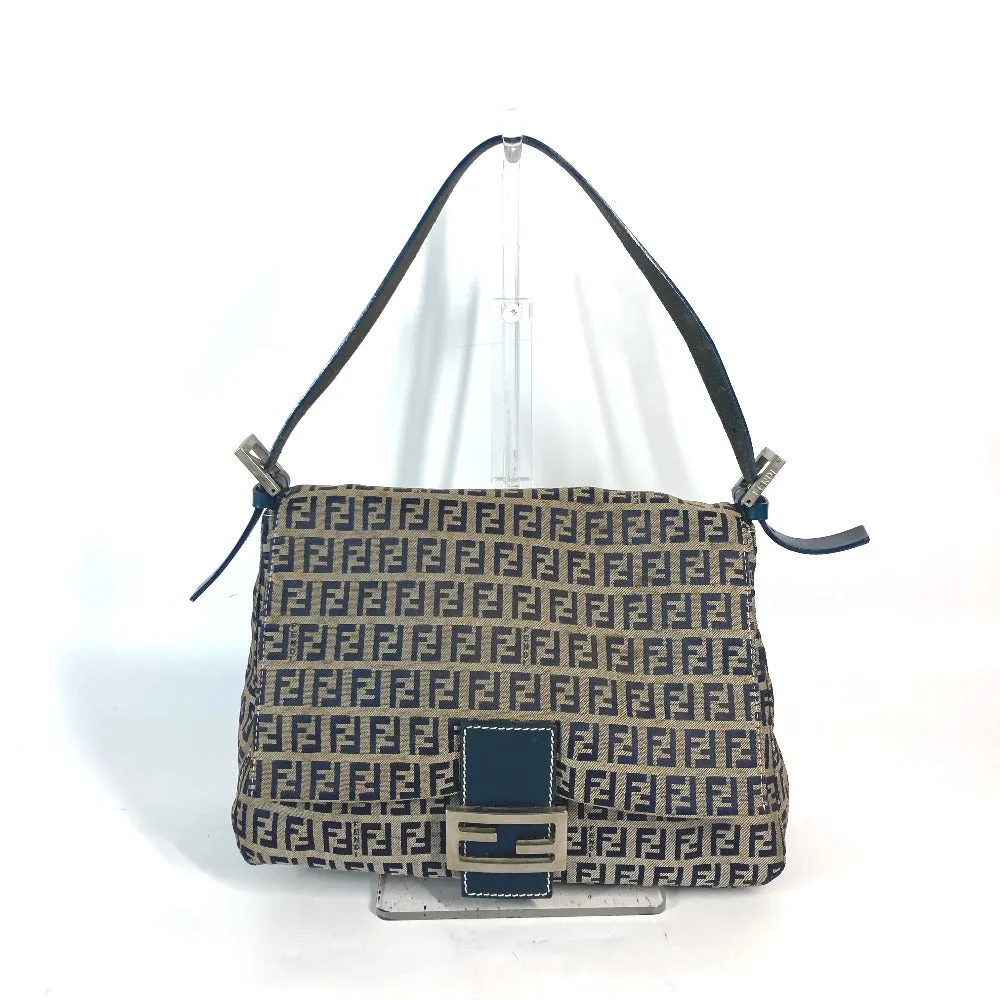 FENDI Shoulder Bag Canvas / leather Navy shoulder bag Mamma Bucket Women Used