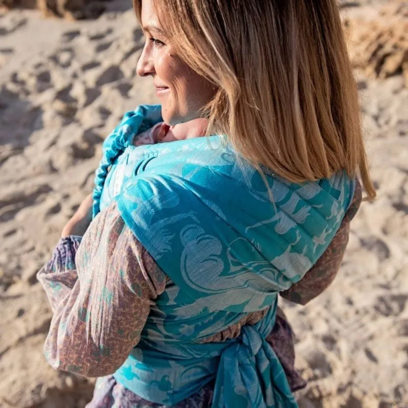 Fidella Fly Tai - MeiTai babycarrier Limited Edition- Sirens -blue linen (Baby Size from Birth)