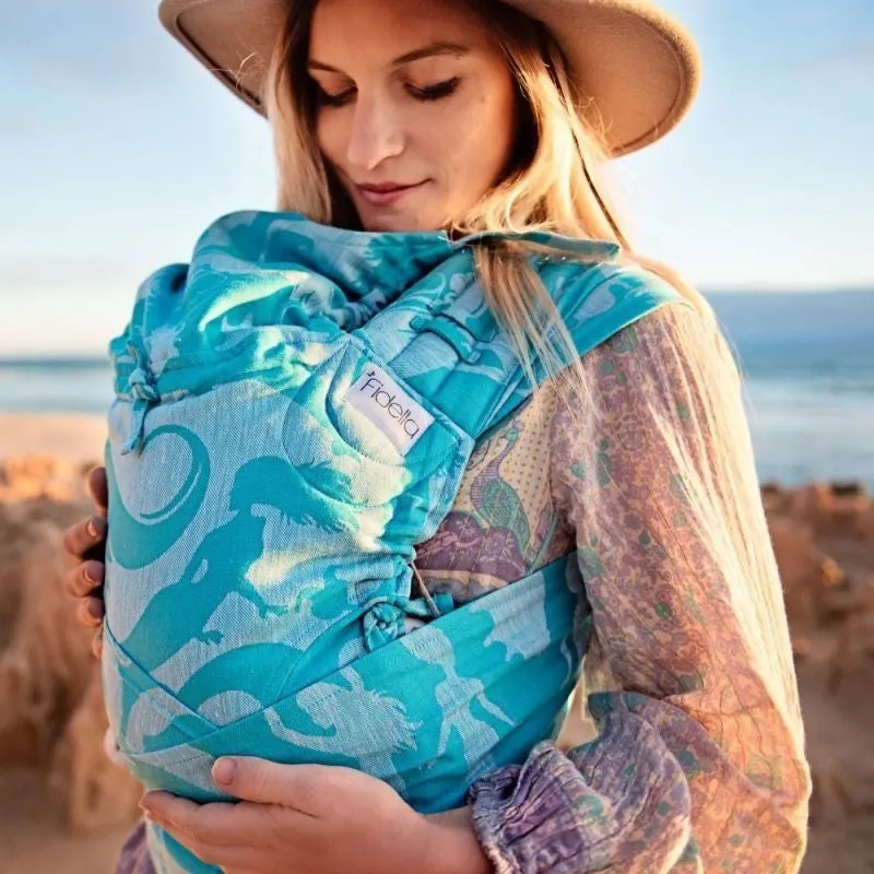 Fidella Fly Tai - MeiTai babycarrier Limited Edition- Sirens -blue linen (Baby Size from Birth)