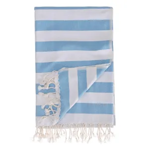 Filiz Hammam Towel [Light blue/White]