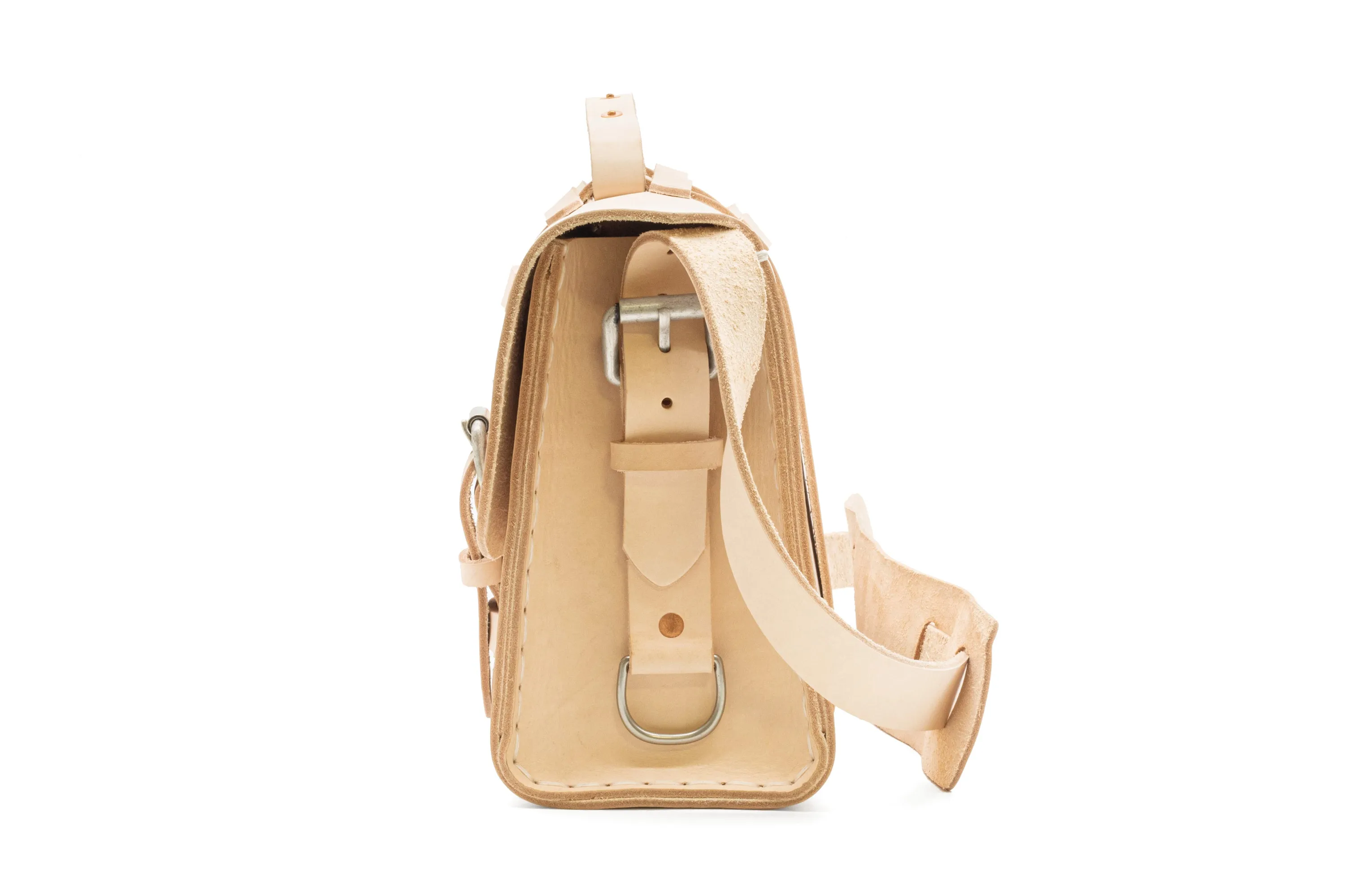 Final Sale No. 4311 - Classic Leather Satchel in Natural Tan