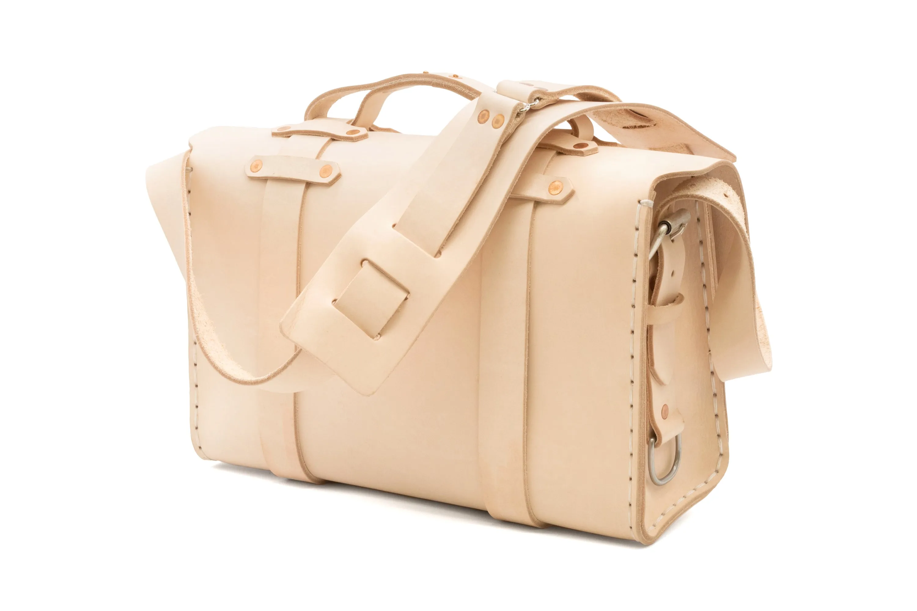 Final Sale No. 4311 - Classic Leather Satchel in Natural Tan
