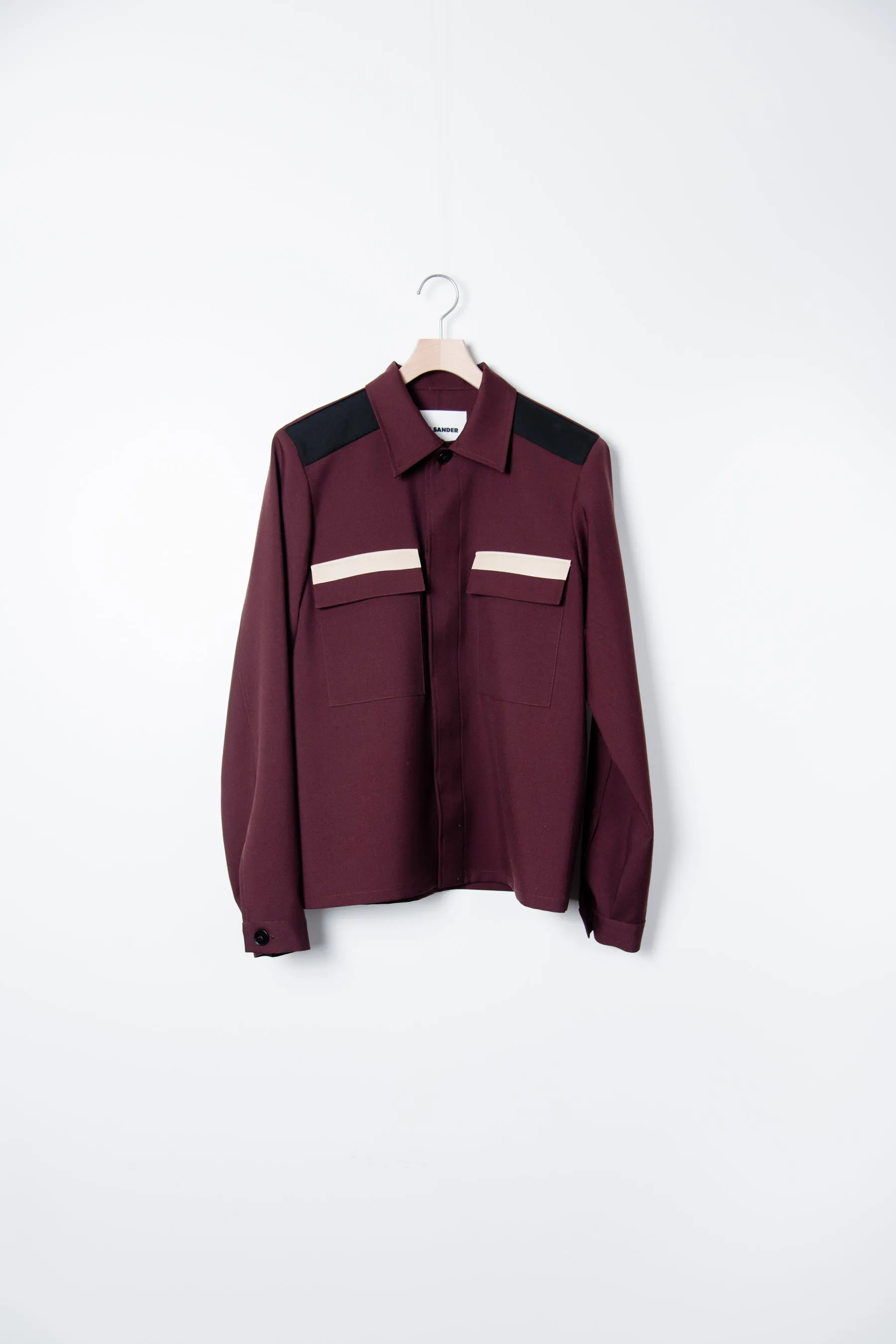 Fine Wool Gabardine Shirt Bordeaux JSMT601826