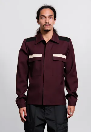 Fine Wool Gabardine Shirt Bordeaux JSMT601826
