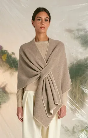 Firenze Wrap Merino Double Noisette & Cream