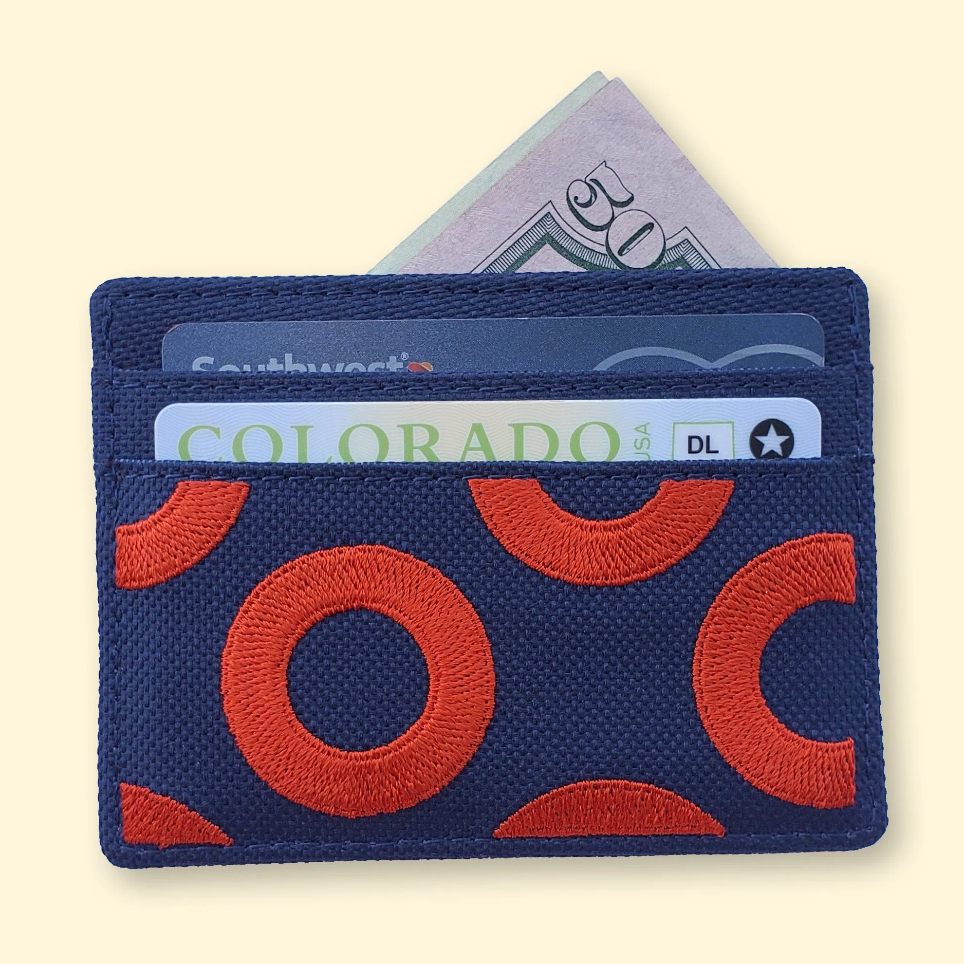 Fishman Donut Embroidery Slim Wallet