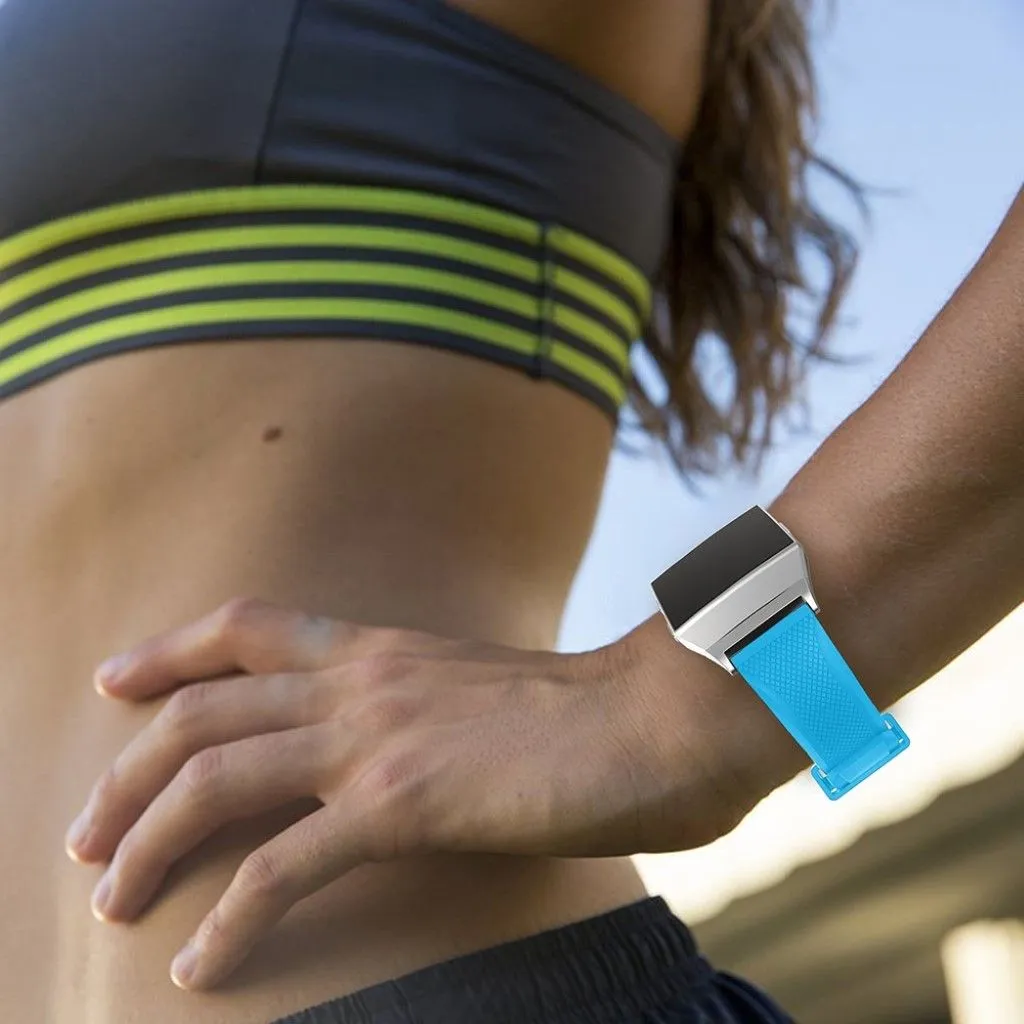 Fitbit Ionic rhombus texture soft silicone watchband - Blue