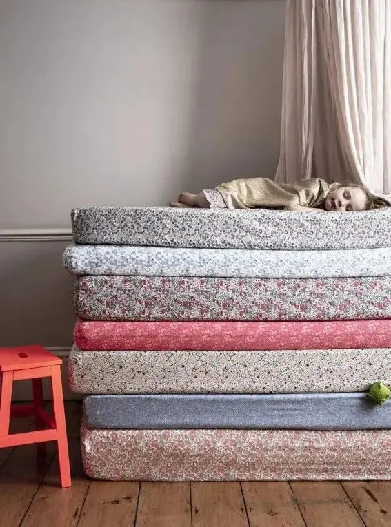Fitted Sheet Made With Liberty Fabric BETSY GREY
