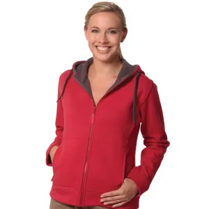[FL18] Ladies' Full Zip Contrast Fleece Hoodie