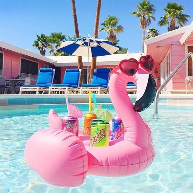 Flamingos Inflatable Floating with 4 cups holder Swimming Toy