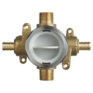 Flash Shower Rough-In Valve with PEX Inlets and Universal Outlets for Crimp Ring System