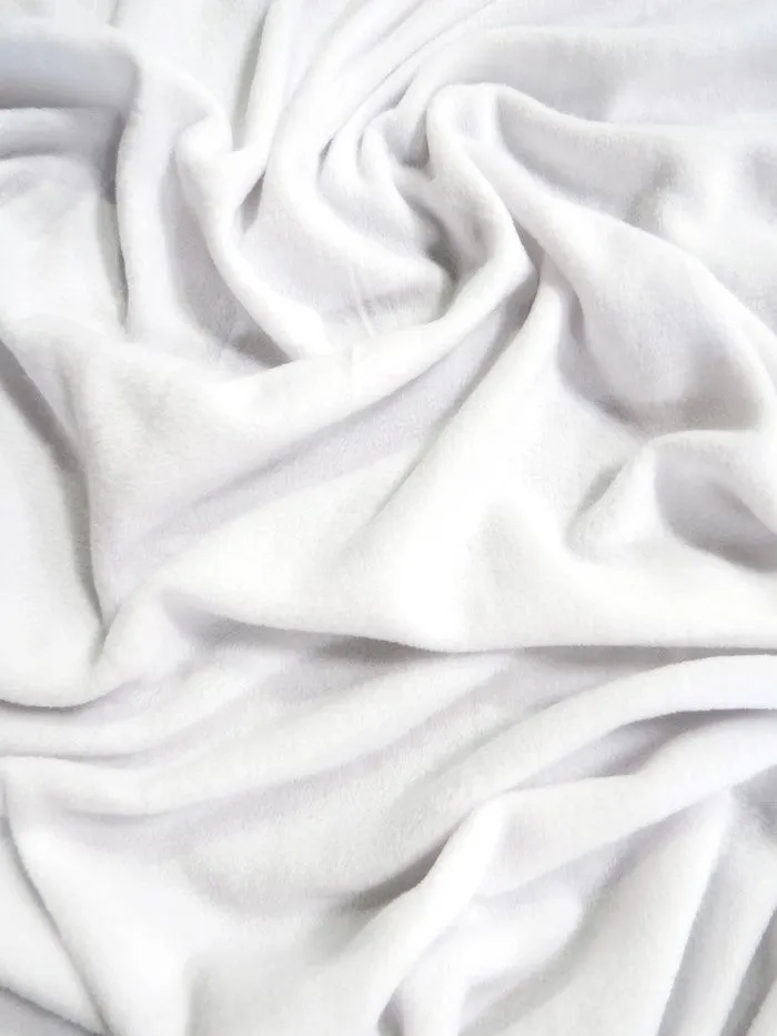Fleece Fabric Solid / White / 65 Yard Roll