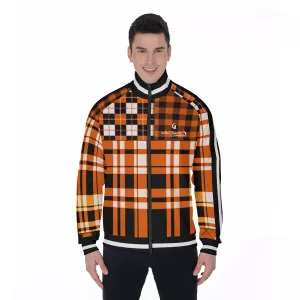 FLEXIN PLAID ORANGE Men's Stand Collar Jacket