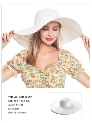 Floppy Foldable Beach Sun Hat-White