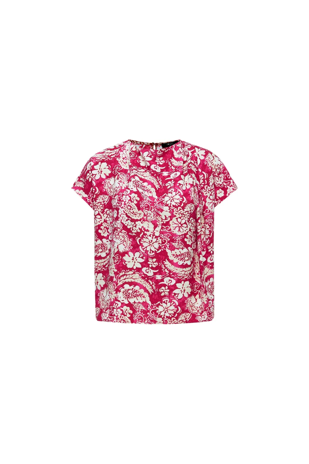 Floral Printed Mock Neck Blouse