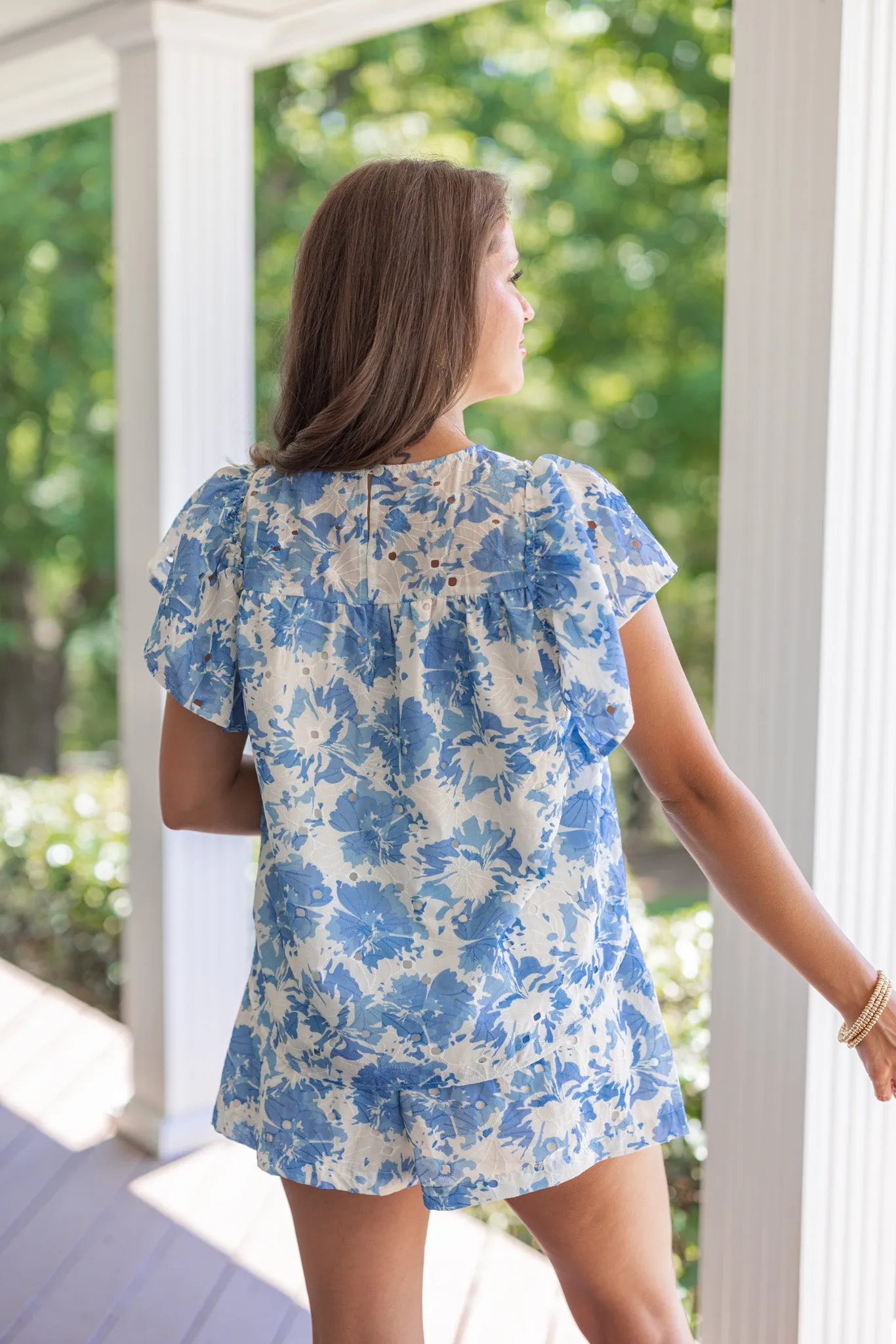 Floral Sweetheart Blue Shorts