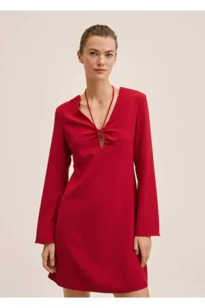 Flowy Red Knotted Lovable Dress