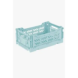 Foldable Storage Bins, Plastic Crate for Storage, Collapsible Crate, Utility Stackable Box Small Artic Blue