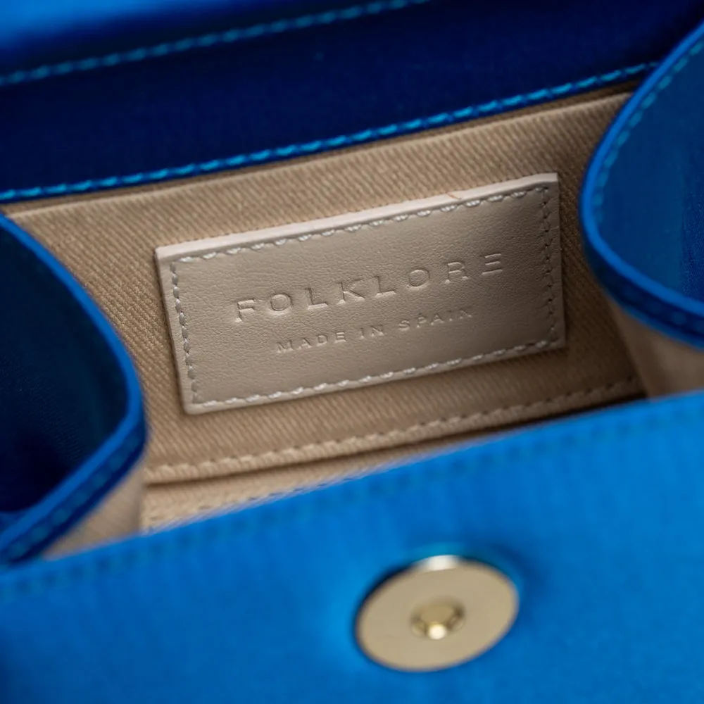 FOLKLORE - MINI LOOP BAG IN RASO NAPOLES ROYAL BLUE