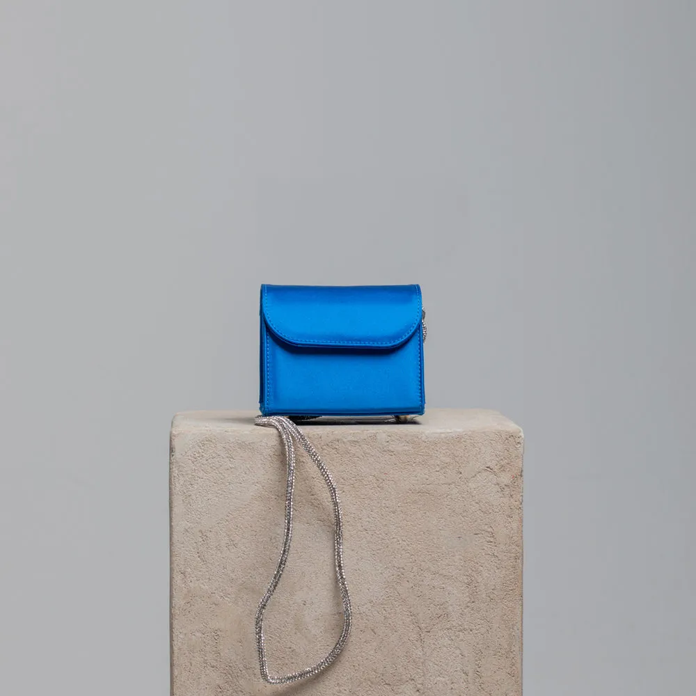 FOLKLORE - MINI LOOP BAG IN RASO NAPOLES ROYAL BLUE